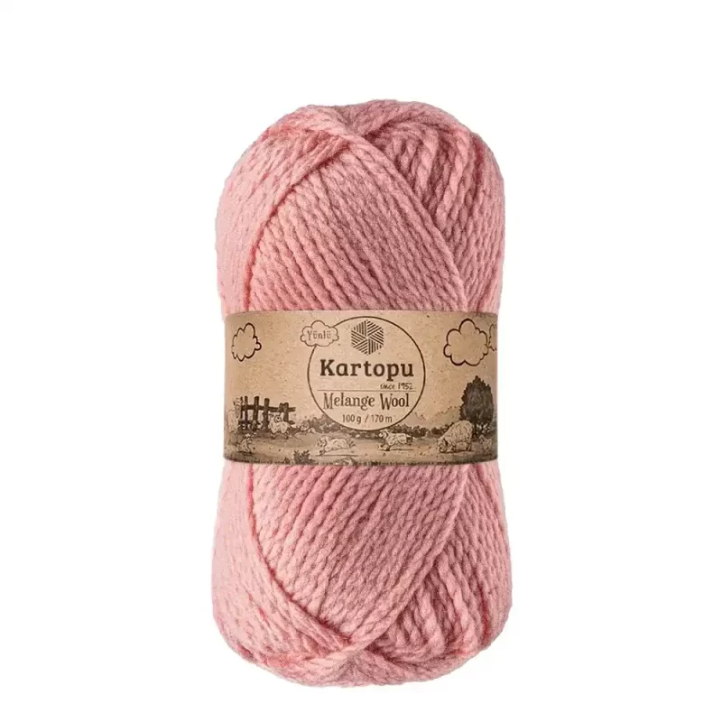 Kartopu Melange Wool el örgü ipliği, %80 akrilik ve %20 yün karışımından üretilmiş, 100 gramlık ve 170 metre uzunluğunda yumuşak dokulu iplik. Kazak, yelek, hırka, atkı, bere gibi örgü projelerinde kullanılabilecek ideal bir ip.