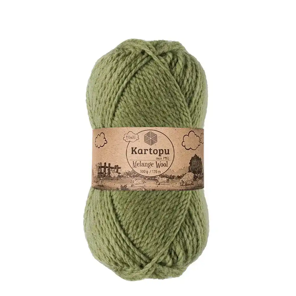 kartopu-melange-wool-k430 Kartopu Melange Wool el örgü ipliği, %80 akrilik ve %20 yün karışımından üretilmiş, 100 gramlık ve 170 metre uzunluğunda yumuşak dokulu iplik. Kazak, yelek, hırka, atkı, bere gibi örgü projelerinde kullanılabilecek ideal bir ip.