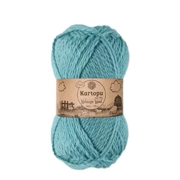 Kartopu Melange Wool el örgü ipliği, %80 akrilik ve %20 yün karışımından üretilmiş, 100 gramlık ve 170 metre uzunluğunda yumuşak dokulu iplik. Kazak, yelek, hırka, atkı, bere gibi örgü projelerinde kullanılabilecek ideal bir ip.