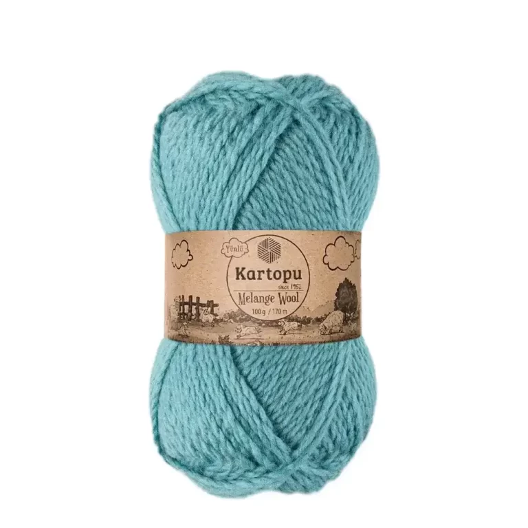 Kartopu Melange Wool el örgü ipliği, %80 akrilik ve %20 yün karışımından üretilmiş, 100 gramlık ve 170 metre uzunluğunda yumuşak dokulu iplik. Kazak, yelek, hırka, atkı, bere gibi örgü projelerinde kullanılabilecek ideal bir ip.