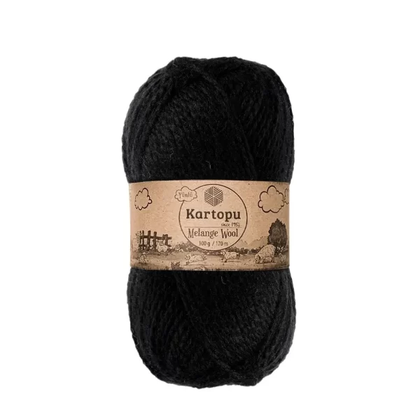 Kartopu Melange Wool el örgü ipliği, %80 akrilik ve %20 yün karışımından üretilmiş, 100 gramlık ve 170 metre uzunluğunda yumuşak dokulu iplik. Kazak, yelek, hırka, atkı, bere gibi örgü projelerinde kullanılabilecek ideal bir ip.