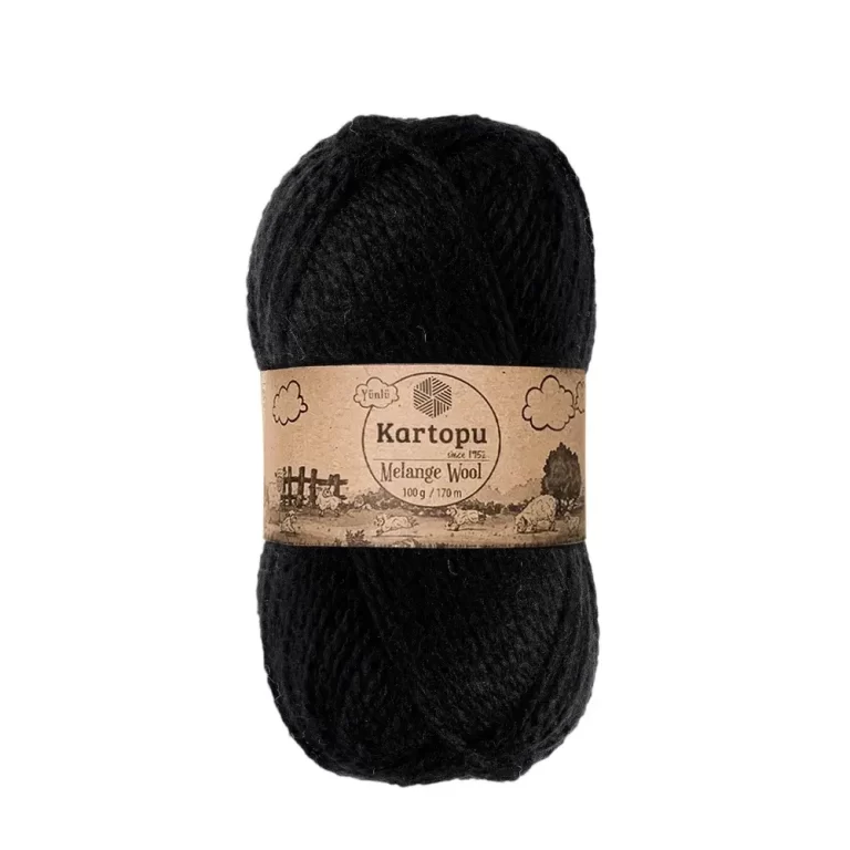 Kartopu Melange Wool el örgü ipliği, %80 akrilik ve %20 yün karışımından üretilmiş, 100 gramlık ve 170 metre uzunluğunda yumuşak dokulu iplik. Kazak, yelek, hırka, atkı, bere gibi örgü projelerinde kullanılabilecek ideal bir ip.