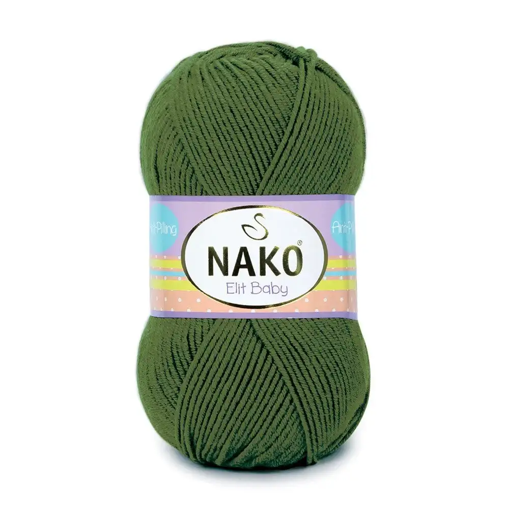 nako-elit-baby-10665 Nako Elit Baby: %100 Premium Anti Pill Akrilik içeriğiyle tüylenme yapmayan, yumuşak ve dayanıklı bir ipliktir. Bebekler ve alerjik ciltler için güvenle tercih edilebilir. 100 gr, 250 m uzunluğunda olup 3.5-4 mm şiş ve 2 mm tığ ile idealdir.