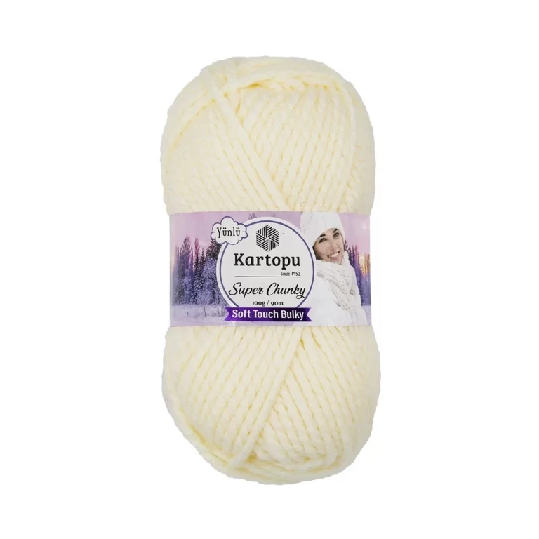Kartopu Super Chunky el örgü ipliği, %80 akrilik ve %20 yün karışımından üretilmiş, 100 gramlık ve 90 metre uzunluğunda yumuşak dokulu iplik. Kazak, yelek, hırka, atkı, bere gibi örgü projelerinde kullanılabilecek ideal bir ip.Kartopu Super Chunky el örgü ipliği, %80 akrilik ve %20 yün karışımından üretilmiş, 100 gramlık ve 90 metre uzunluğunda yumuşak dokulu iplik. Kazak, yelek, hırka, atkı, bere gibi örgü projelerinde kullanılabilecek ideal bir ip.