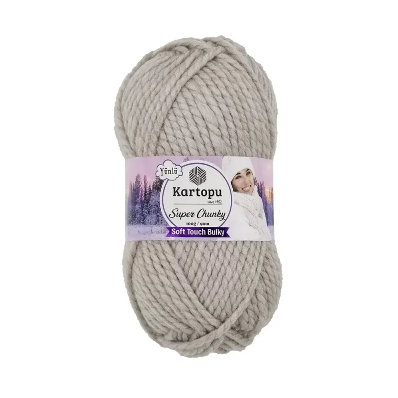 Kartopu Super Chunky el örgü ipliği, %80 akrilik ve %20 yün karışımından üretilmiş, 100 gramlık ve 90 metre uzunluğunda yumuşak dokulu iplik. Kazak, yelek, hırka, atkı, bere gibi örgü projelerinde kullanılabilecek ideal bir ip.Kartopu Super Chunky el örgü ipliği, %80 akrilik ve %20 yün karışımından üretilmiş, 100 gramlık ve 90 metre uzunluğunda yumuşak dokulu iplik. Kazak, yelek, hırka, atkı, bere gibi örgü projelerinde kullanılabilecek ideal bir ip.