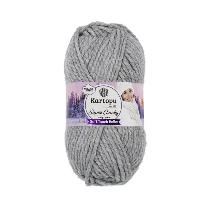 Kartopu Super Chunky el örgü ipliği, %80 akrilik ve %20 yün karışımından üretilmiş, 100 gramlık ve 90 metre uzunluğunda yumuşak dokulu iplik. Kazak, yelek, hırka, atkı, bere gibi örgü projelerinde kullanılabilecek ideal bir ip.Kartopu Super Chunky el örgü ipliği, %80 akrilik ve %20 yün karışımından üretilmiş, 100 gramlık ve 90 metre uzunluğunda yumuşak dokulu iplik. Kazak, yelek, hırka, atkı, bere gibi örgü projelerinde kullanılabilecek ideal bir ip.