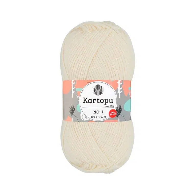 Kartopu No.1 El Örgü İpi - Anti-pilling özellikli, %100 akrilik, yumuşak ve dayanıklı örgü ipi