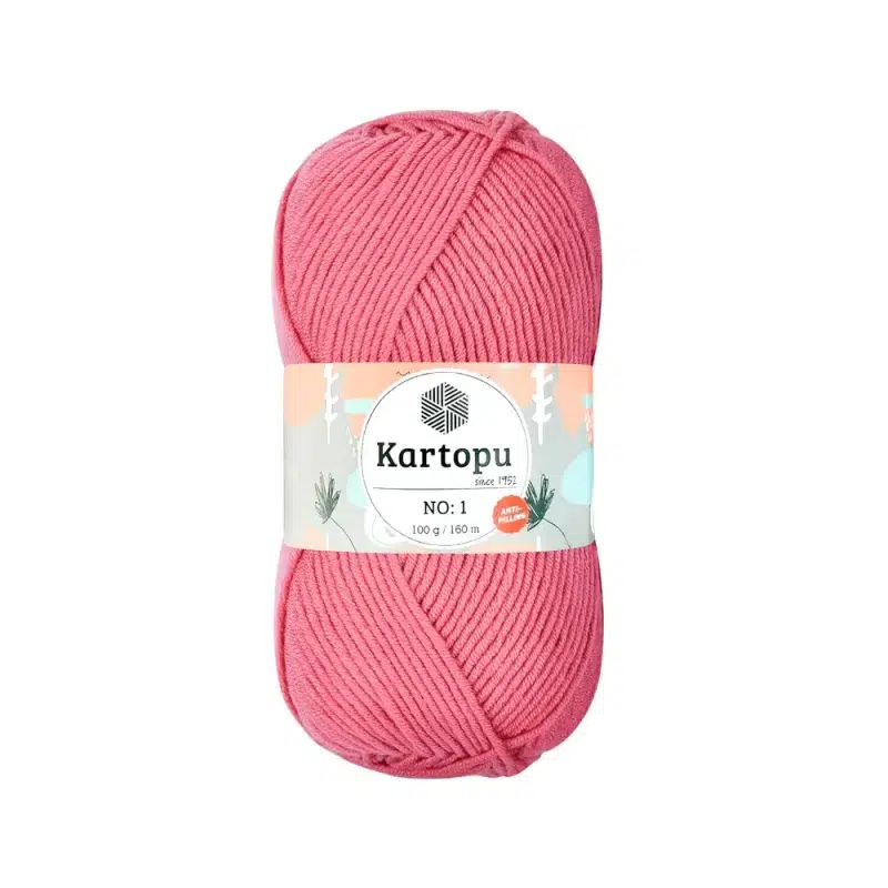Kartopu No.1 El Örgü İpi - Anti-pilling özellikli, %100 akrilik, yumuşak ve dayanıklı örgü ipi