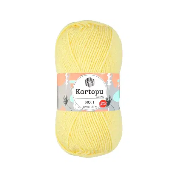 Kartopu No.1 El Örgü İpi - Anti-pilling özellikli, %100 akrilik, yumuşak ve dayanıklı örgü ipi