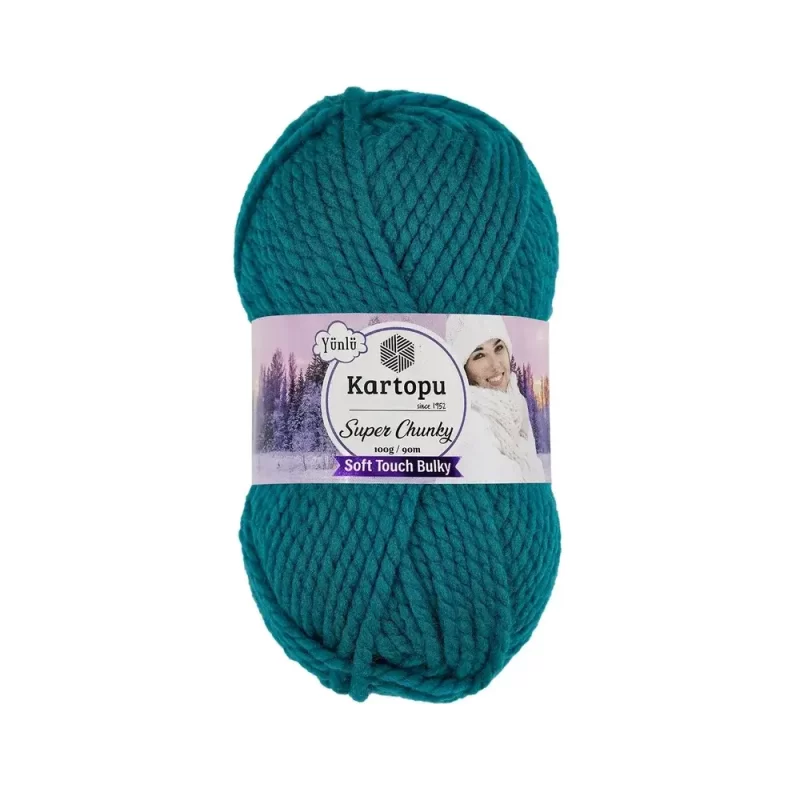 Kartopu Super Chunky el örgü ipliği, %80 akrilik ve %20 yün karışımından üretilmiş, 100 gramlık ve 90 metre uzunluğunda yumuşak dokulu iplik. Kazak, yelek, hırka, atkı, bere gibi örgü projelerinde kullanılabilecek ideal bir ip.Kartopu Super Chunky el örgü ipliği, %80 akrilik ve %20 yün karışımından üretilmiş, 100 gramlık ve 90 metre uzunluğunda yumuşak dokulu iplik. Kazak, yelek, hırka, atkı, bere gibi örgü projelerinde kullanılabilecek ideal bir ip.
