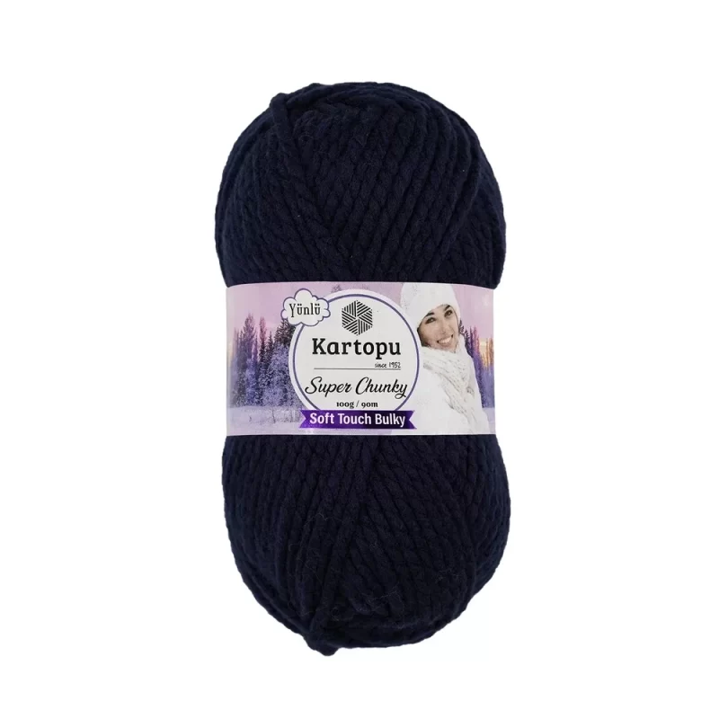 Kartopu Super Chunky el örgü ipliği, %80 akrilik ve %20 yün karışımından üretilmiş, 100 gramlık ve 90 metre uzunluğunda yumuşak dokulu iplik. Kazak, yelek, hırka, atkı, bere gibi örgü projelerinde kullanılabilecek ideal bir ip.Kartopu Super Chunky el örgü ipliği, %80 akrilik ve %20 yün karışımından üretilmiş, 100 gramlık ve 90 metre uzunluğunda yumuşak dokulu iplik. Kazak, yelek, hırka, atkı, bere gibi örgü projelerinde kullanılabilecek ideal bir ip.