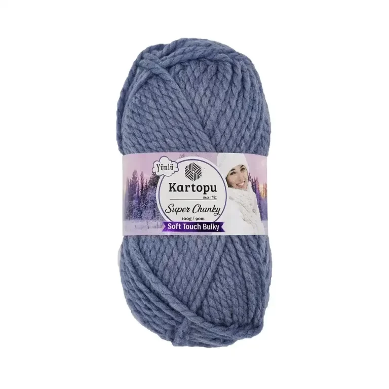 Kartopu Super Chunky el örgü ipliği, %80 akrilik ve %20 yün karışımından üretilmiş, 100 gramlık ve 90 metre uzunluğunda yumuşak dokulu iplik. Kazak, yelek, hırka, atkı, bere gibi örgü projelerinde kullanılabilecek ideal bir ip.Kartopu Super Chunky el örgü ipliği, %80 akrilik ve %20 yün karışımından üretilmiş, 100 gramlık ve 90 metre uzunluğunda yumuşak dokulu iplik. Kazak, yelek, hırka, atkı, bere gibi örgü projelerinde kullanılabilecek ideal bir ip.