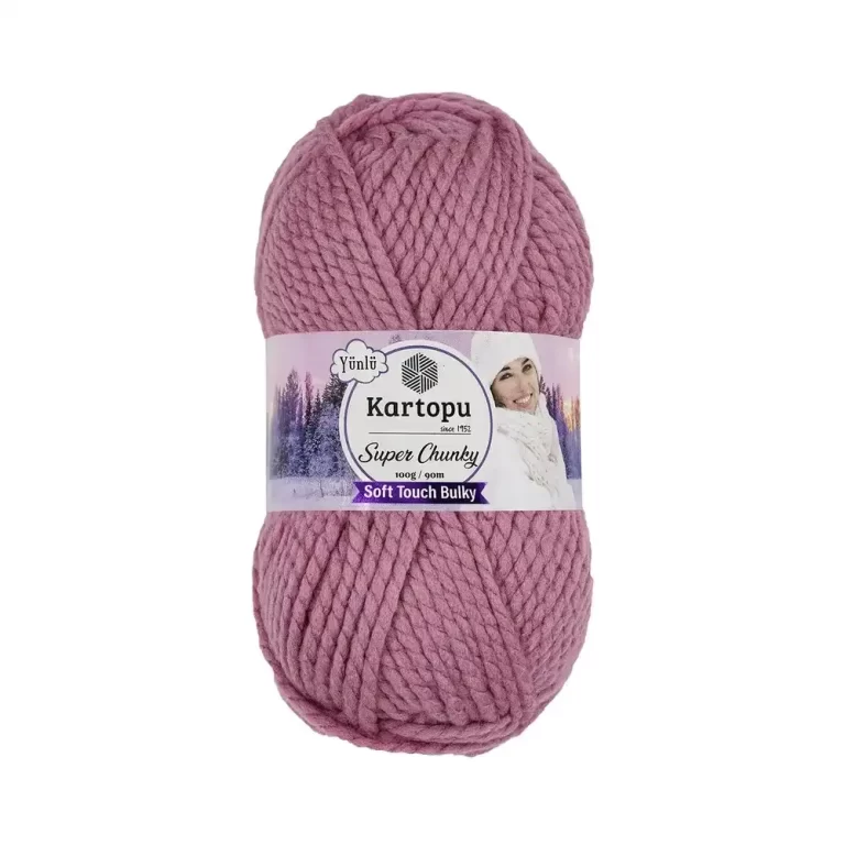 Kartopu Super Chunky el örgü ipliği, %80 akrilik ve %20 yün karışımından üretilmiş, 100 gramlık ve 90 metre uzunluğunda yumuşak dokulu iplik. Kazak, yelek, hırka, atkı, bere gibi örgü projelerinde kullanılabilecek ideal bir ip.
