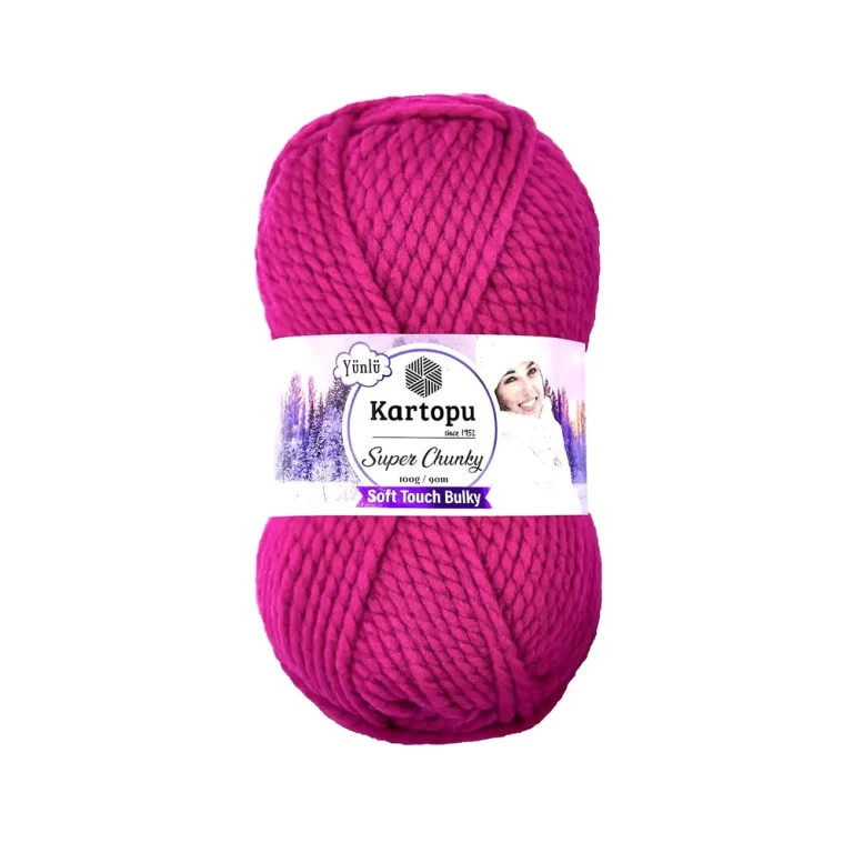 Kartopu Super Chunky el örgü ipliği, %80 akrilik ve %20 yün karışımından üretilmiş, 100 gramlık ve 90 metre uzunluğunda yumuşak dokulu iplik. Kazak, yelek, hırka, atkı, bere gibi örgü projelerinde kullanılabilecek ideal bir ip.Kartopu Super Chunky el örgü ipliği, %80 akrilik ve %20 yün karışımından üretilmiş, 100 gramlık ve 90 metre uzunluğunda yumuşak dokulu iplik. Kazak, yelek, hırka, atkı, bere gibi örgü projelerinde kullanılabilecek ideal bir ip.
