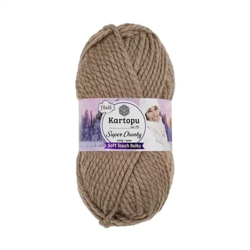 Kartopu Super Chunky el örgü ipliği, %80 akrilik ve %20 yün karışımından üretilmiş, 100 gramlık ve 90 metre uzunluğunda yumuşak dokulu iplik. Kazak, yelek, hırka, atkı, bere gibi örgü projelerinde kullanılabilecek ideal bir ip.Kartopu Super Chunky el örgü ipliği, %80 akrilik ve %20 yün karışımından üretilmiş, 100 gramlık ve 90 metre uzunluğunda yumuşak dokulu iplik. Kazak, yelek, hırka, atkı, bere gibi örgü projelerinde kullanılabilecek ideal bir ip.