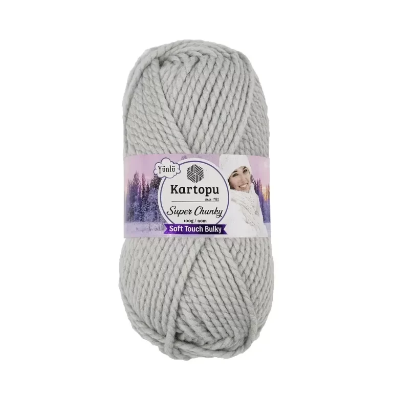 Kartopu Super Chunky el örgü ipliği, %80 akrilik ve %20 yün karışımından üretilmiş, 100 gramlık ve 90 metre uzunluğunda yumuşak dokulu iplik. Kazak, yelek, hırka, atkı, bere gibi örgü projelerinde kullanılabilecek ideal bir ip.