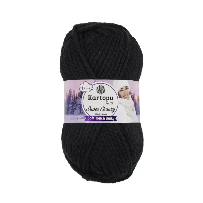 Kartopu Super Chunky el örgü ipliği, %80 akrilik ve %20 yün karışımından üretilmiş, 100 gramlık ve 90 metre uzunluğunda yumuşak dokulu iplik. Kazak, yelek, hırka, atkı, bere gibi örgü projelerinde kullanılabilecek ideal bir ip.