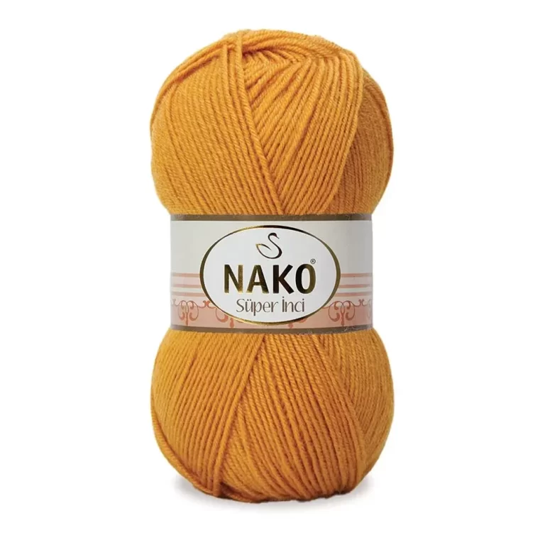 Nako Süper İnci İplik: %25 yün, %75 akrilik, 100 g - 260 m. Kolay örülür, 30°C’de yıkanabilir, zengin renk seçenekleriyle her projeye uygun!