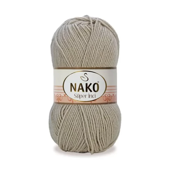 Nako Süper İnci İplik: %25 yün, %75 akrilik, 100 g - 260 m. Kolay örülür, 30°C’de yıkanabilir, zengin renk seçenekleriyle her projeye uygun!