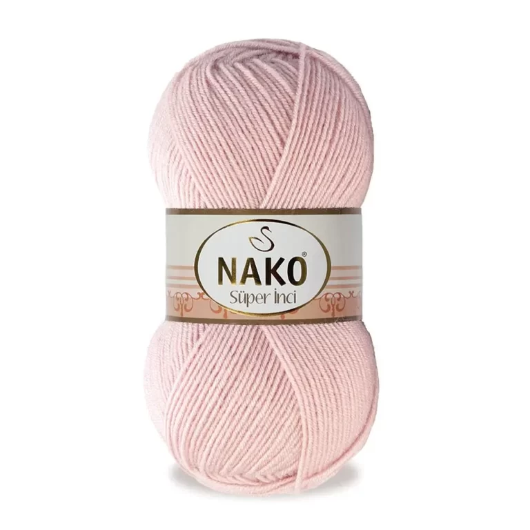 Nako Süper İnci İplik: %25 yün, %75 akrilik, 100 g - 260 m. Kolay örülür, 30°C’de yıkanabilir, zengin renk seçenekleriyle her projeye uygun!
