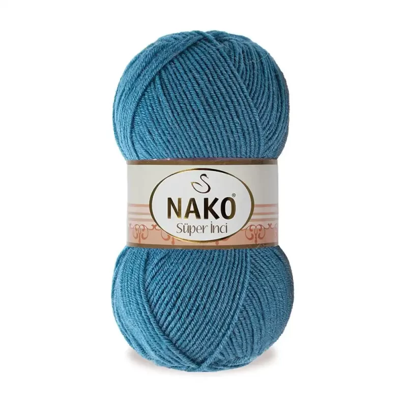 Nako Süper İnci İplik: %25 yün, %75 akrilik, 100 g - 260 m. Kolay örülür, 30°C’de yıkanabilir, zengin renk seçenekleriyle her projeye uygun!