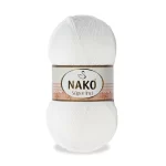 Nako Süper İnci İplik: %25 yün, %75 akrilik, 100 g - 260 m. Kolay örülür, 30°C’de yıkanabilir, zengin renk seçenekleriyle her projeye uygun!
