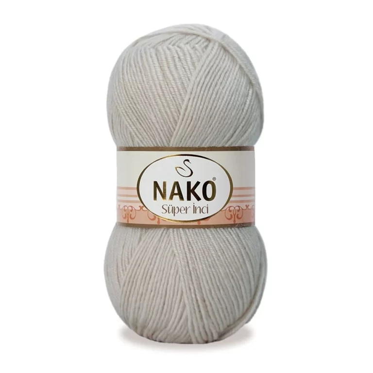 Nako Süper İnci İplik: %25 yün, %75 akrilik, 100 g - 260 m. Kolay örülür, 30°C’de yıkanabilir, zengin renk seçenekleriyle her projeye uygun!