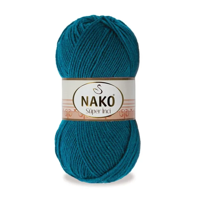 Nako Süper İnci İplik: %25 yün, %75 akrilik, 100 g - 260 m. Kolay örülür, 30°C’de yıkanabilir, zengin renk seçenekleriyle her projeye uygun!