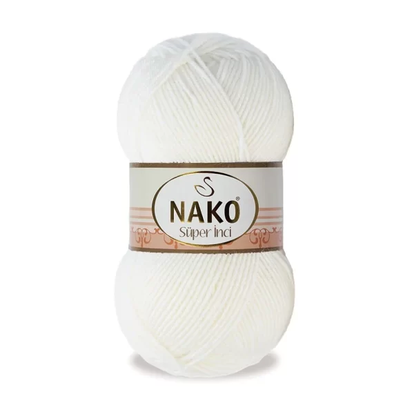 Nako Süper İnci İplik: %25 yün, %75 akrilik, 100 g - 260 m. Kolay örülür, 30°C’de yıkanabilir, zengin renk seçenekleriyle her projeye uygun!