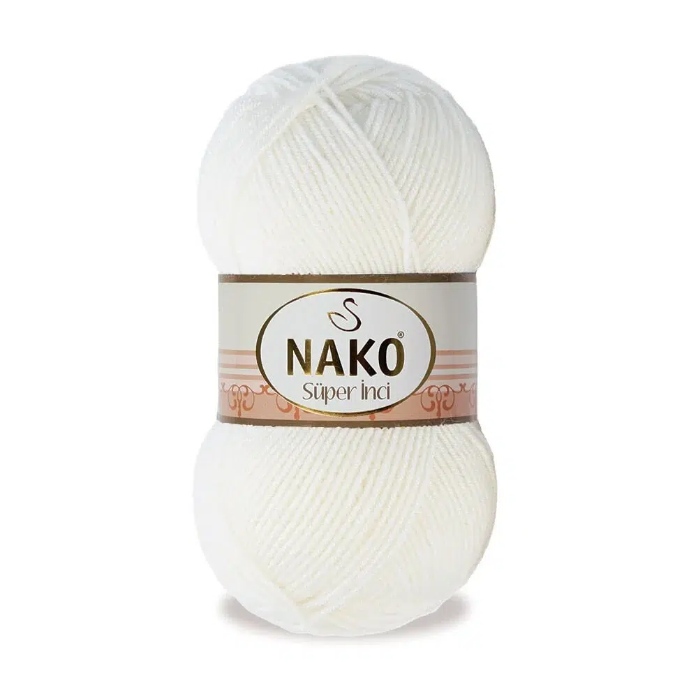 nako-super-inci-300 Nako Süper İnci İplik: %25 yün, %75 akrilik, 100 g - 260 m. Kolay örülür, 30°C’de yıkanabilir, zengin renk seçenekleriyle her projeye uygun!