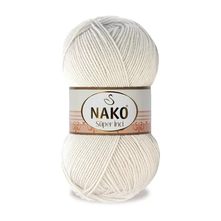 Nako Süper İnci İplik: %25 yün, %75 akrilik, 100 g - 260 m. Kolay örülür, 30°C’de yıkanabilir, zengin renk seçenekleriyle her projeye uygun!