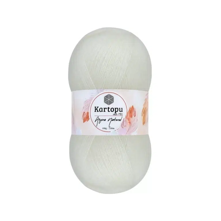 Kartopu Angora Natural El Örgü İpliği – %20 yün, %80 premium akrilik karışımı ile şık ve dayanıklı örgü projeleri için ideal. Tığ ve şişle rahatça kullanılabilir, çeşitli renk seçenekleri ile çeyizlik yelek, şal ve aksesuarlar için mükemmel bir tercih.