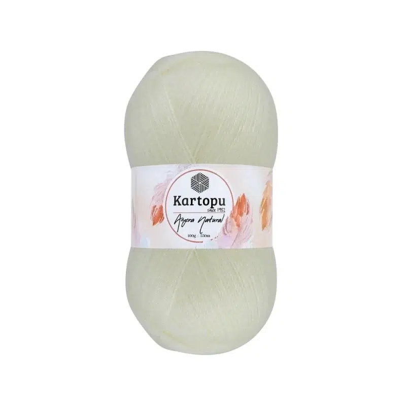 Kartopu Angora Natural El Örgü İpliği – %20 yün, %80 premium akrilik karışımı ile şık ve dayanıklı örgü projeleri için ideal. Tığ ve şişle rahatça kullanılabilir, çeşitli renk seçenekleri ile çeyizlik yelek, şal ve aksesuarlar için mükemmel bir tercih.