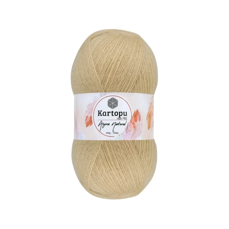 Kartopu Angora Natural El Örgü İpliği – %20 yün, %80 premium akrilik karışımı ile şık ve dayanıklı örgü projeleri için ideal. Tığ ve şişle rahatça kullanılabilir, çeşitli renk seçenekleri ile çeyizlik yelek, şal ve aksesuarlar için mükemmel bir tercih.