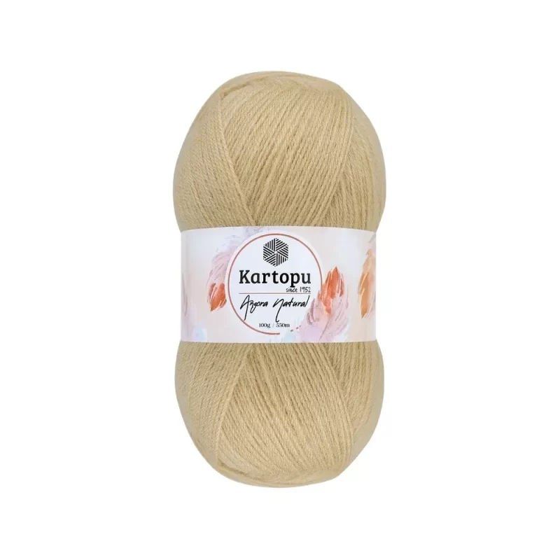 Kartopu Angora Natural El Örgü İpliği – %20 yün, %80 premium akrilik karışımı ile şık ve dayanıklı örgü projeleri için ideal. Tığ ve şişle rahatça kullanılabilir, çeşitli renk seçenekleri ile çeyizlik yelek, şal ve aksesuarlar için mükemmel bir tercih.