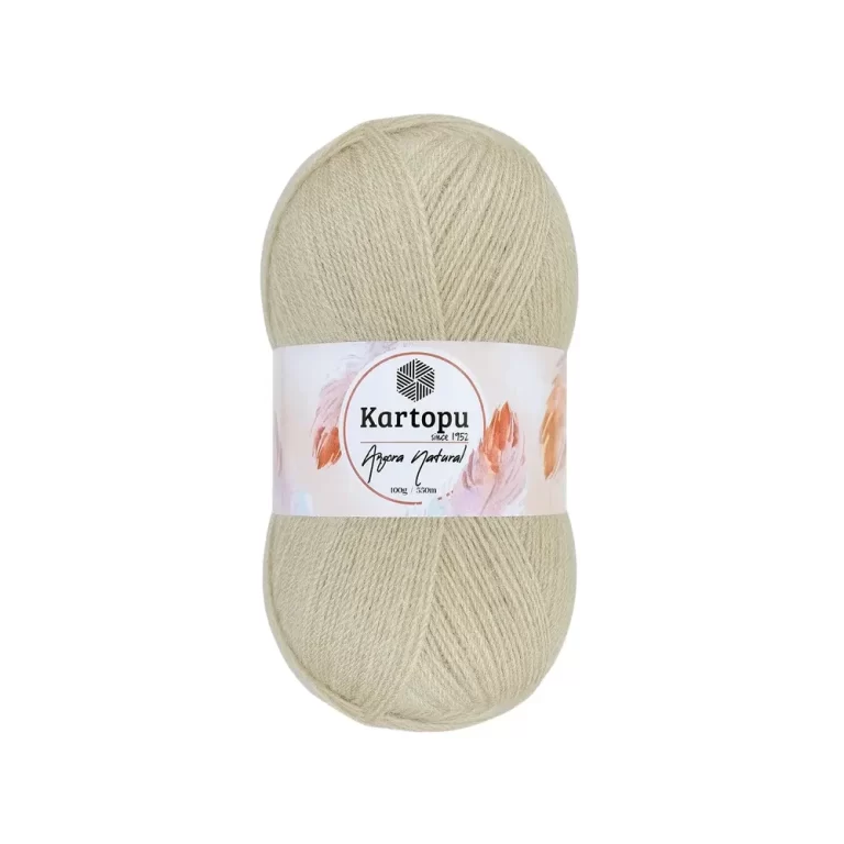 Kartopu Angora Natural El Örgü İpliği – %20 yün, %80 premium akrilik karışımı ile şık ve dayanıklı örgü projeleri için ideal. Tığ ve şişle rahatça kullanılabilir, çeşitli renk seçenekleri ile çeyizlik yelek, şal ve aksesuarlar için mükemmel bir tercih.