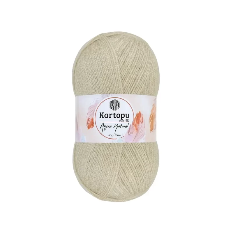 Kartopu Angora Natural El Örgü İpliği – %20 yün, %80 premium akrilik karışımı ile şık ve dayanıklı örgü projeleri için ideal. Tığ ve şişle rahatça kullanılabilir, çeşitli renk seçenekleri ile çeyizlik yelek, şal ve aksesuarlar için mükemmel bir tercih.