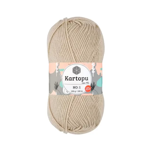 Kartopu No.1 El Örgü İpi - Anti-pilling özellikli, %100 akrilik, yumuşak ve dayanıklı örgü ipi