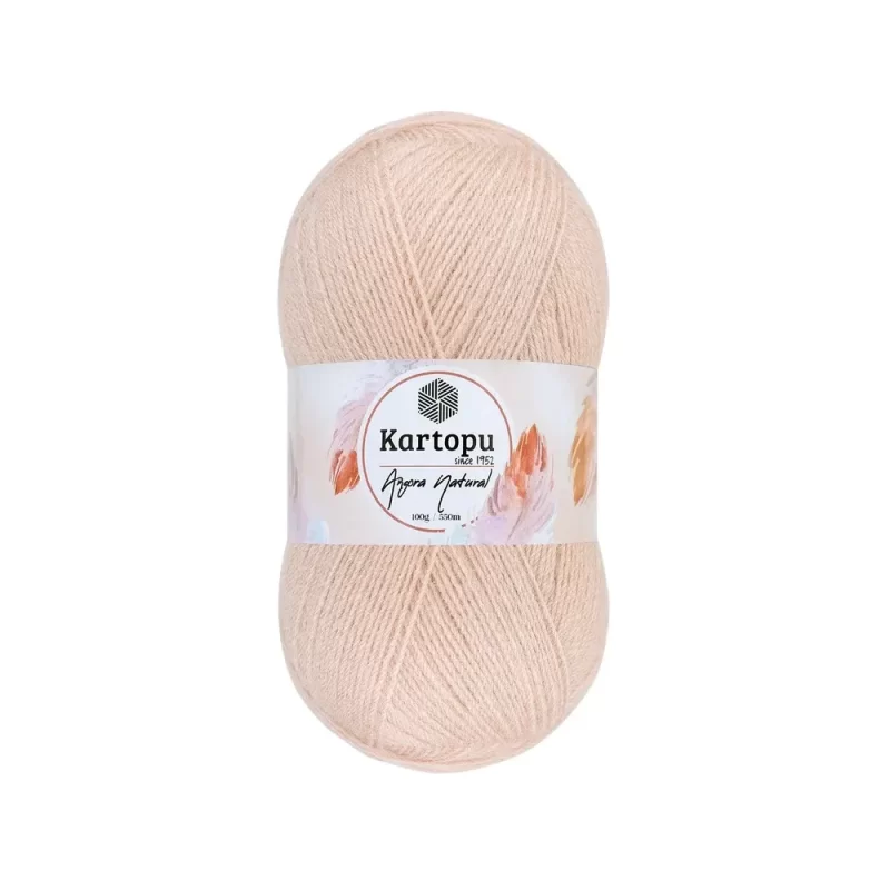 Kartopu Angora Natural El Örgü İpliği – %20 yün, %80 premium akrilik karışımı ile şık ve dayanıklı örgü projeleri için ideal. Tığ ve şişle rahatça kullanılabilir, çeşitli renk seçenekleri ile çeyizlik yelek, şal ve aksesuarlar için mükemmel bir tercih.