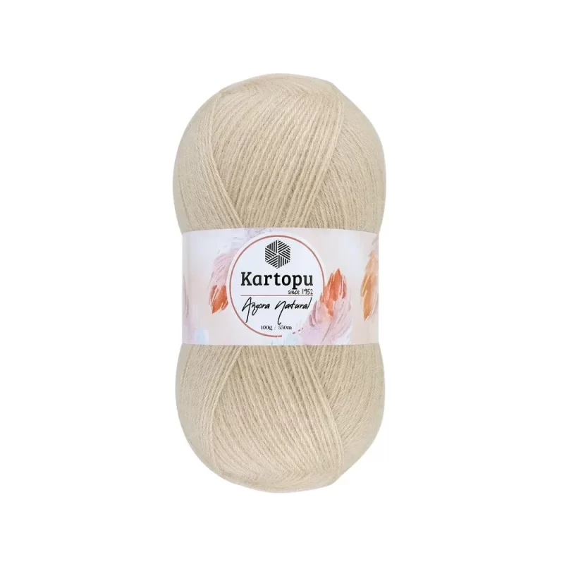 Kartopu Angora Natural El Örgü İpliği – %20 yün, %80 premium akrilik karışımı ile şık ve dayanıklı örgü projeleri için ideal. Tığ ve şişle rahatça kullanılabilir, çeşitli renk seçenekleri ile çeyizlik yelek, şal ve aksesuarlar için mükemmel bir tercih.