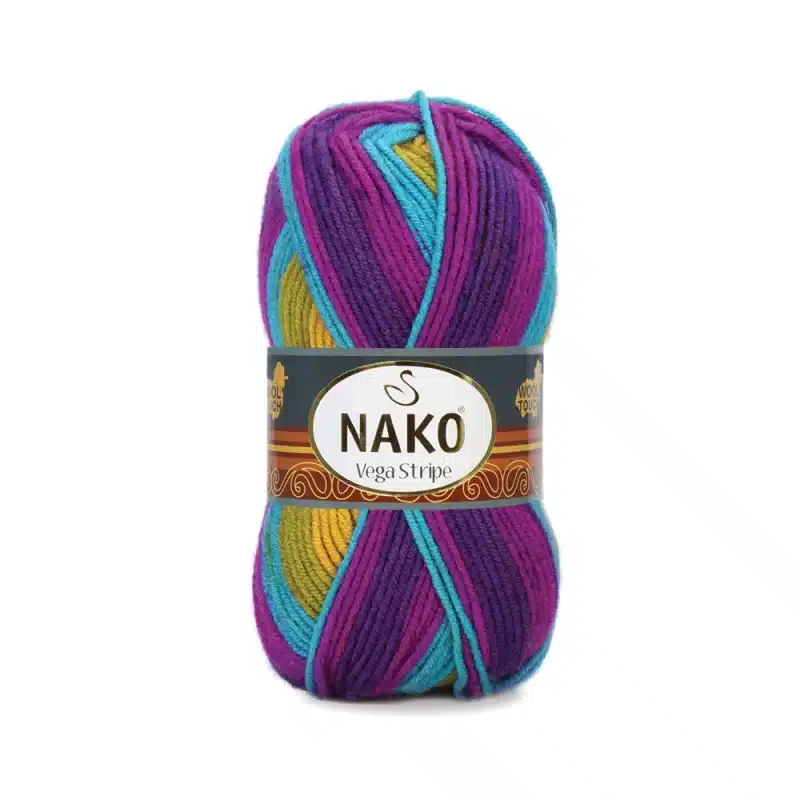 Nako Vega Stripe Batik: Renk cümbüşü ve dokunaklı yumuşaklık bir araya geliyor. Hırka, kazak, atkı ve daha fazlası için ideal. Yaratıcılığınıza renk katın