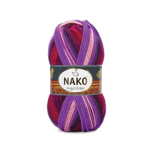 Nako Vega Stripe Batik: Renk cümbüşü ve dokunaklı yumuşaklık bir araya geliyor. Hırka, kazak, atkı ve daha fazlası için ideal. Yaratıcılığınıza renk katın
