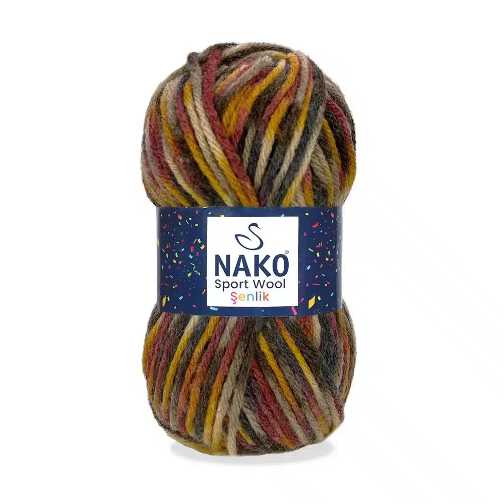 sport-wool-87735 Nako Sportwool Şenlik İpliği - 12 farklı renk seçeneğiyle özgün tasarımlarınıza renk katın. Atkı, bere ve hırka projelerinizde kullanabileceğiniz sıcak ve yumuşak örgü ipliği
