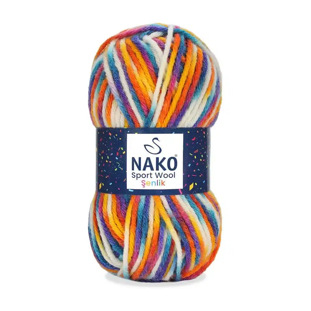 sport-wool-87737 Nako Sportwool Şenlik İpliği - 12 farklı renk seçeneğiyle özgün tasarımlarınıza renk katın. Atkı, bere ve hırka projelerinizde kullanabileceğiniz sıcak ve yumuşak örgü ipliği