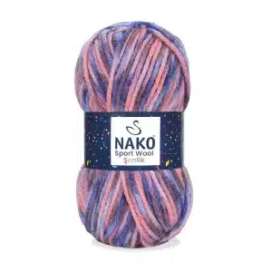 Nako Sportwool Şenlik İpliği - 12 farklı renk seçeneğiyle özgün tasarımlarınıza renk katın. Atkı, bere ve hırka projelerinizde kullanabileceğiniz sıcak ve yumuşak örgü ipliği