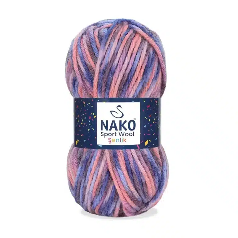 Nako Sportwool Şenlik İpliği - 12 farklı renk seçeneğiyle özgün tasarımlarınıza renk katın. Atkı, bere ve hırka projelerinizde kullanabileceğiniz sıcak ve yumuşak örgü ipliği