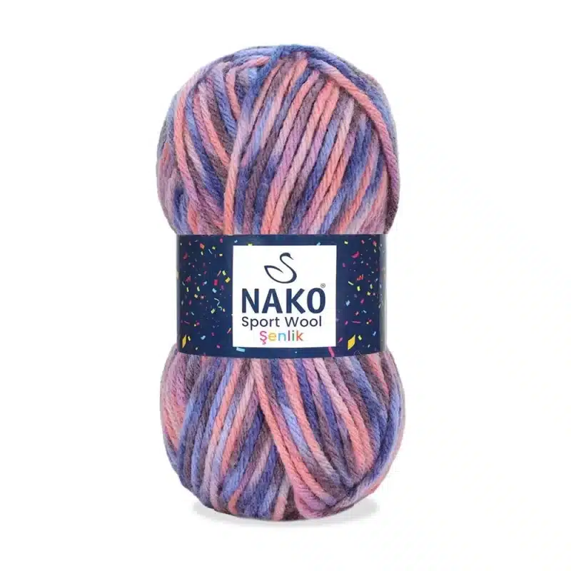 Nako Sportwool Şenlik İpliği - 12 farklı renk seçeneğiyle özgün tasarımlarınıza renk katın. Atkı, bere ve hırka projelerinizde kullanabileceğiniz sıcak ve yumuşak örgü ipliği