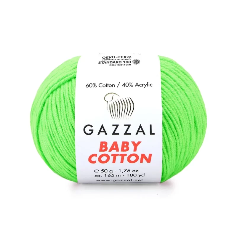 Gazzal Baby Cotton ile renklerin büyülü dünyasına adım atın. Yumuşak dokusu ve çeşitli renkleriyle her örgüye zarafet katın, özgünlüğünüzü ön plana çıkarın