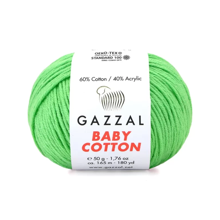 Gazzal Baby Cotton ile renklerin büyülü dünyasına adım atın. Yumuşak dokusu ve çeşitli renkleriyle her örgüye zarafet katın, özgünlüğünüzü ön plana çıkarın