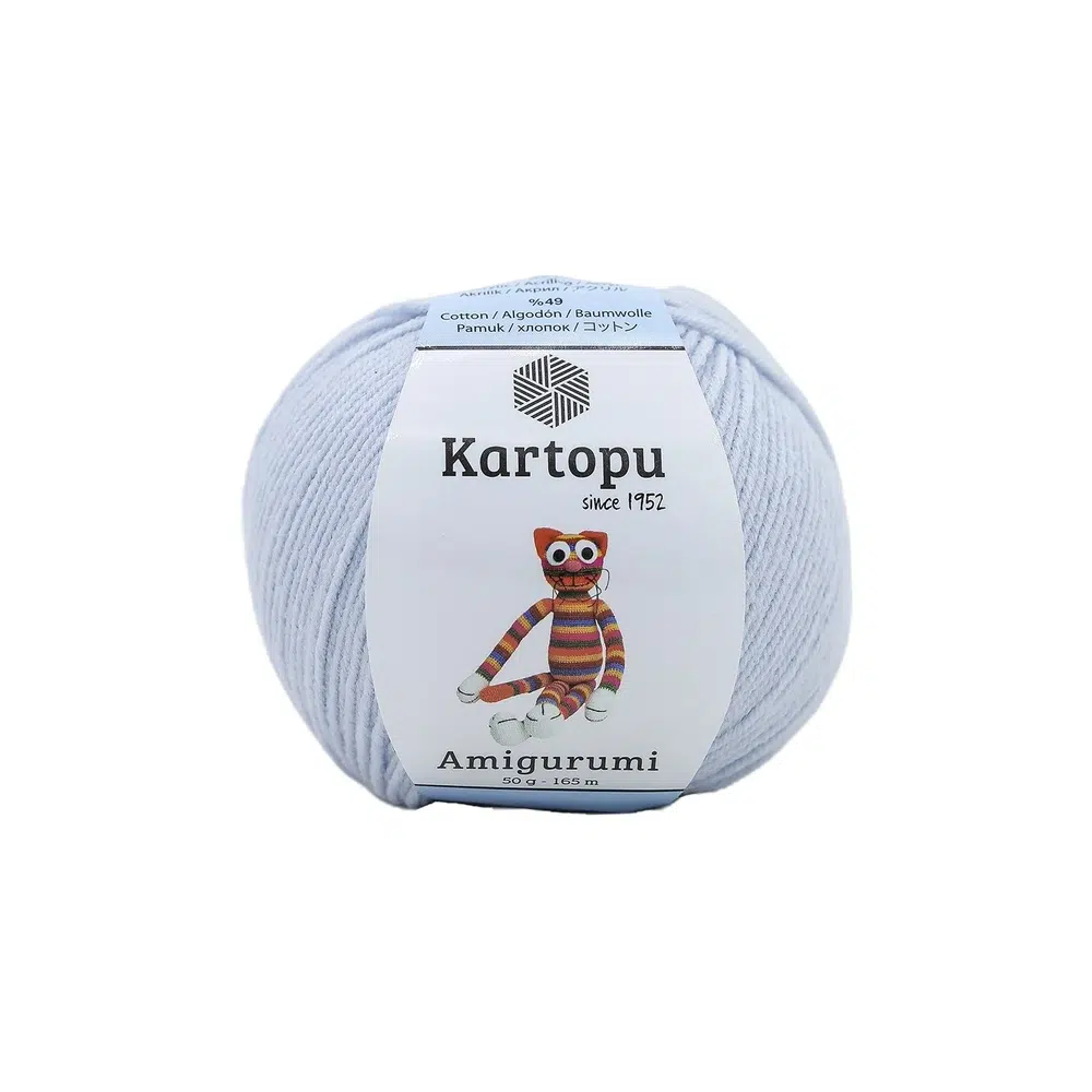 kartopu-amigurumi-k580 Kartopu Amigurumi: Yaratıcılığınıza renk katın! 52 renk seçeneğiyle sevimli projelerinizi öne çıkarın. Yumuşak dokusu ve kullanım kolaylığıyla dikkat çeker.